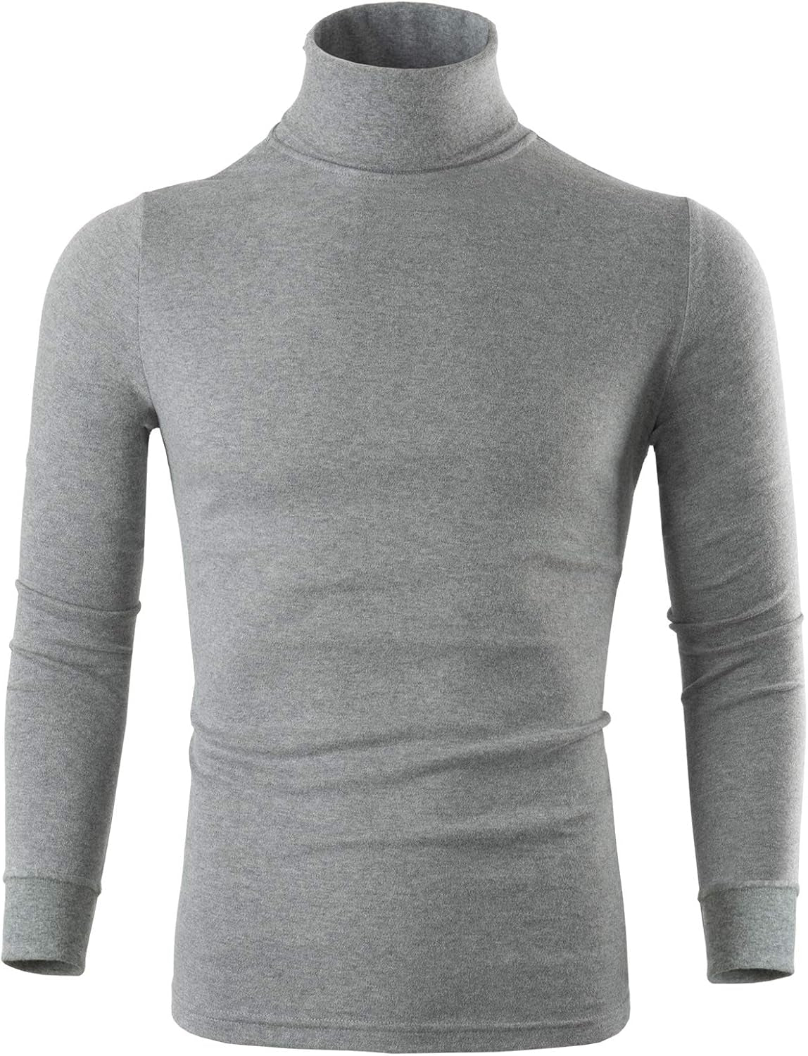 Turtleneck Men Long Sleeve Thermal Underwear Sweater Mock Turtleneck Base Layer Shirt for Men, Black White