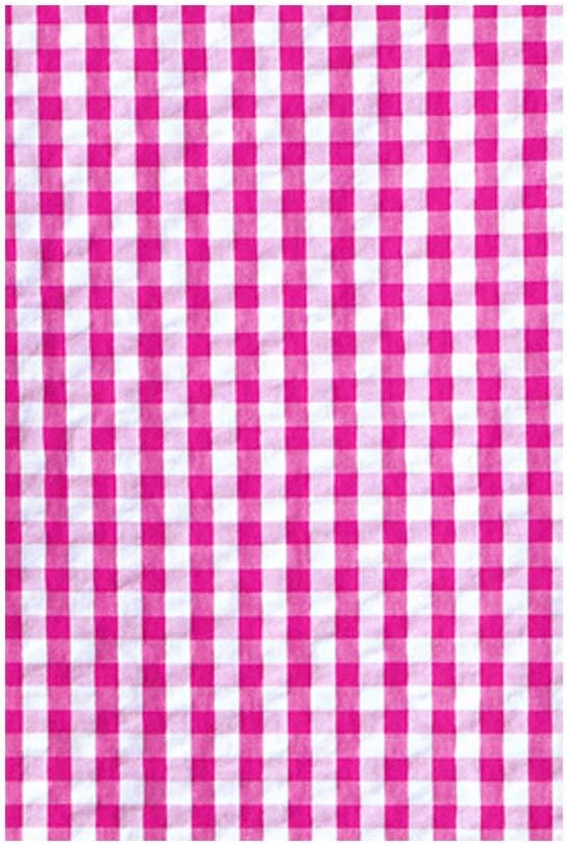 Mens Traditional Fit Seersucker Shirt Vibrant Magenta Gingham Regular Large