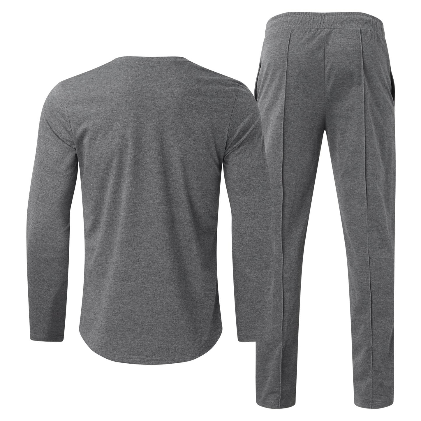 Men'S Tracksuits Tight T-Shirt and Pants Set Outfit Two-Piece Fitness Solid Training Casual Sports Sweatsuits